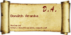 Donáth Aranka névjegykártya