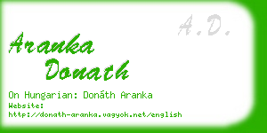 aranka donath business card